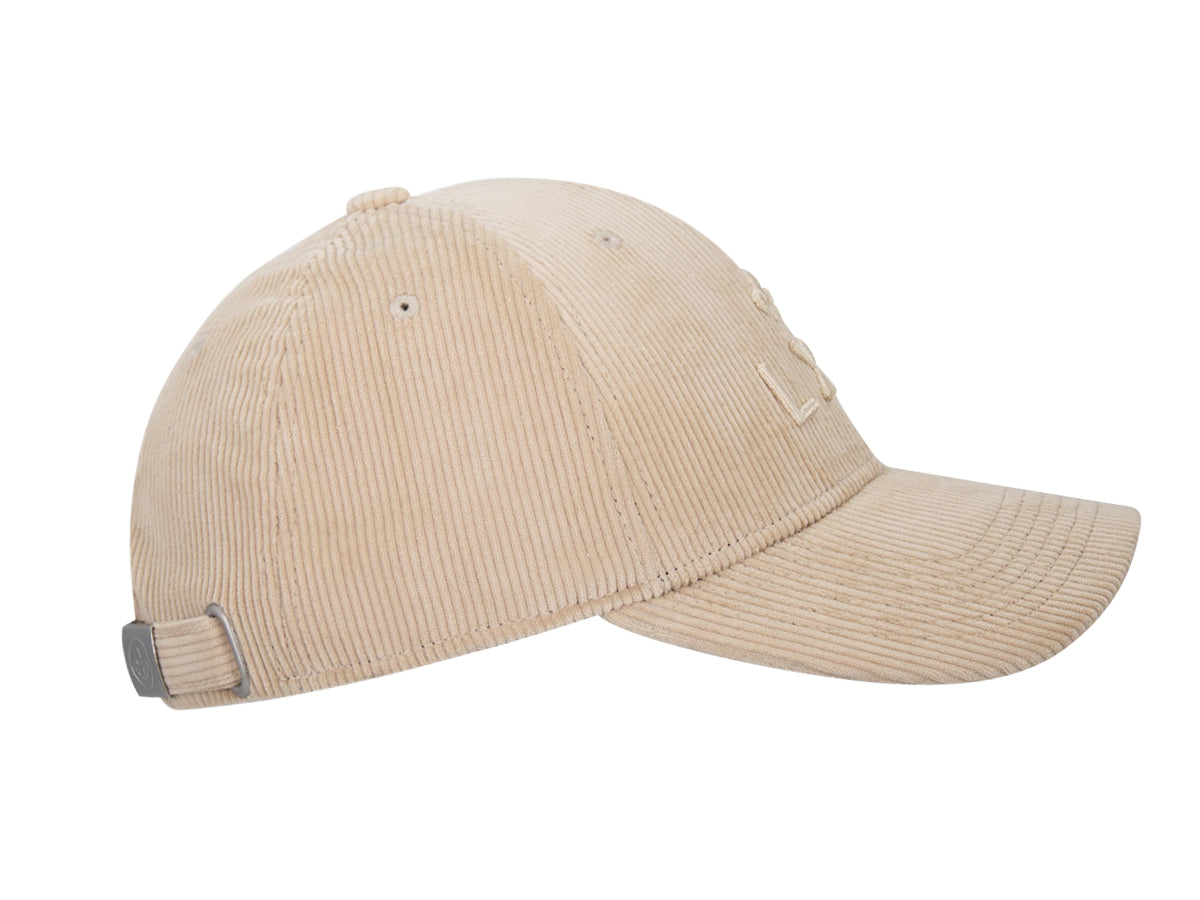 Casquette « Héritage » Velours Côtelé Ton sur Ton Beige en tissu doux avec une visière courbée