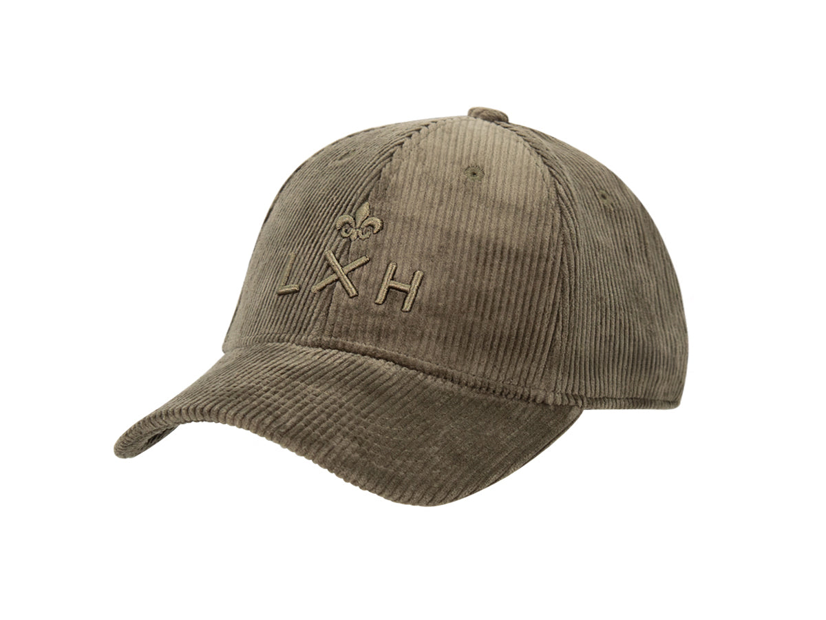 Casquette « Héritage » Velours Côtelé Ton sur Ton Kaki avec logo brodé pour un style décontracté