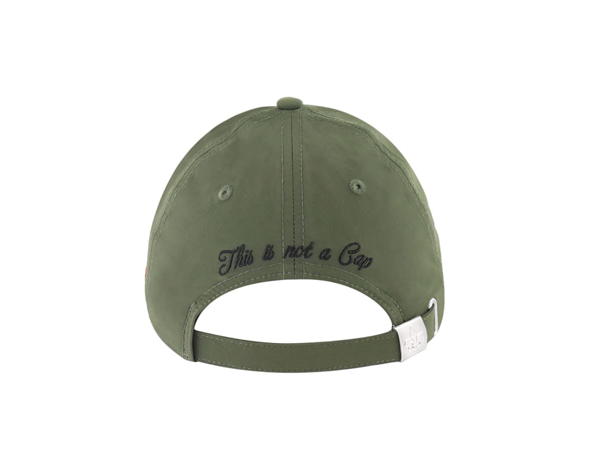 Casquette kaki homme premium avec texte brodé 'This is not a Cap' à l'arrière