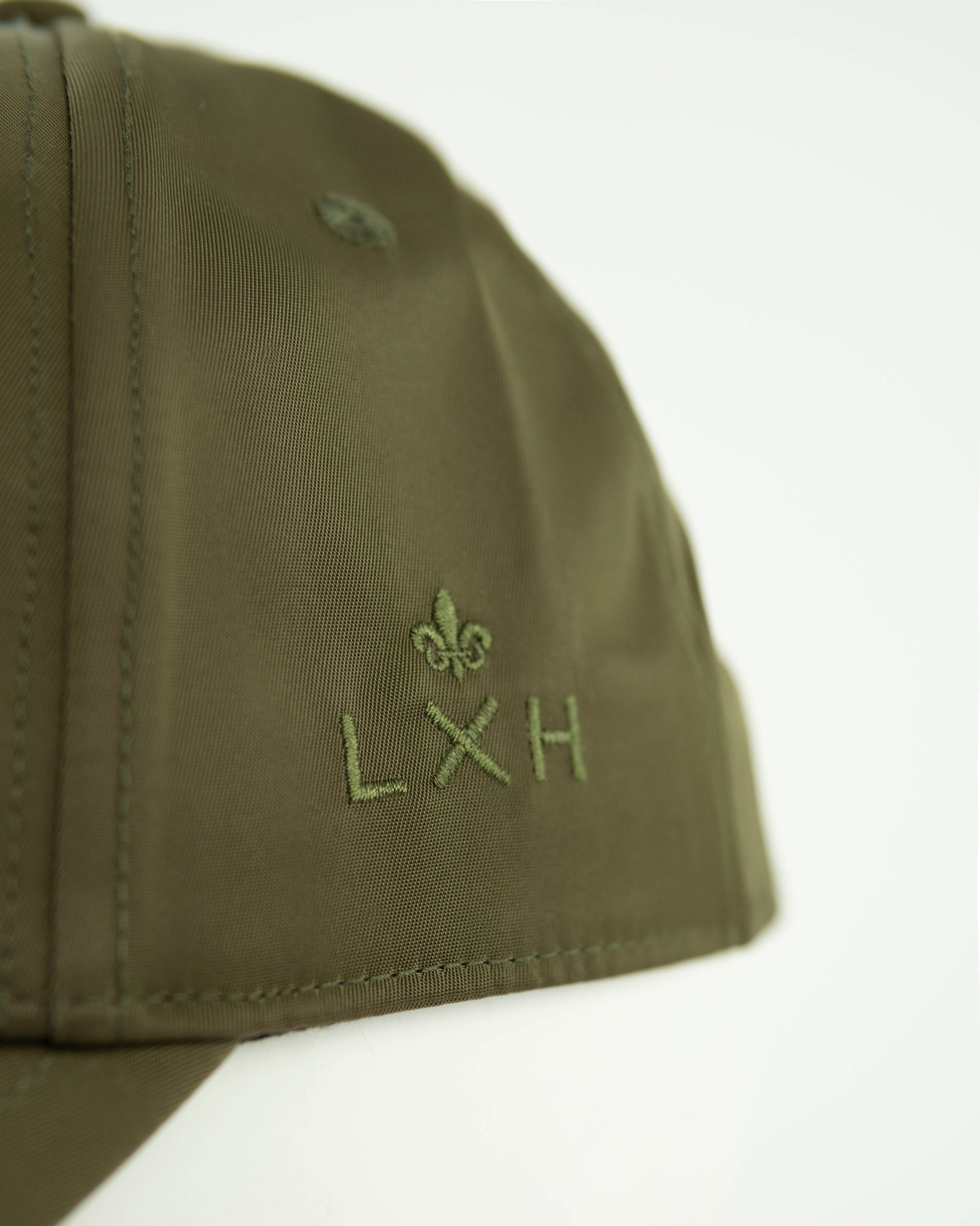 Casquette kaki nylon homme LXH avec logo brodé pour un style décontracté