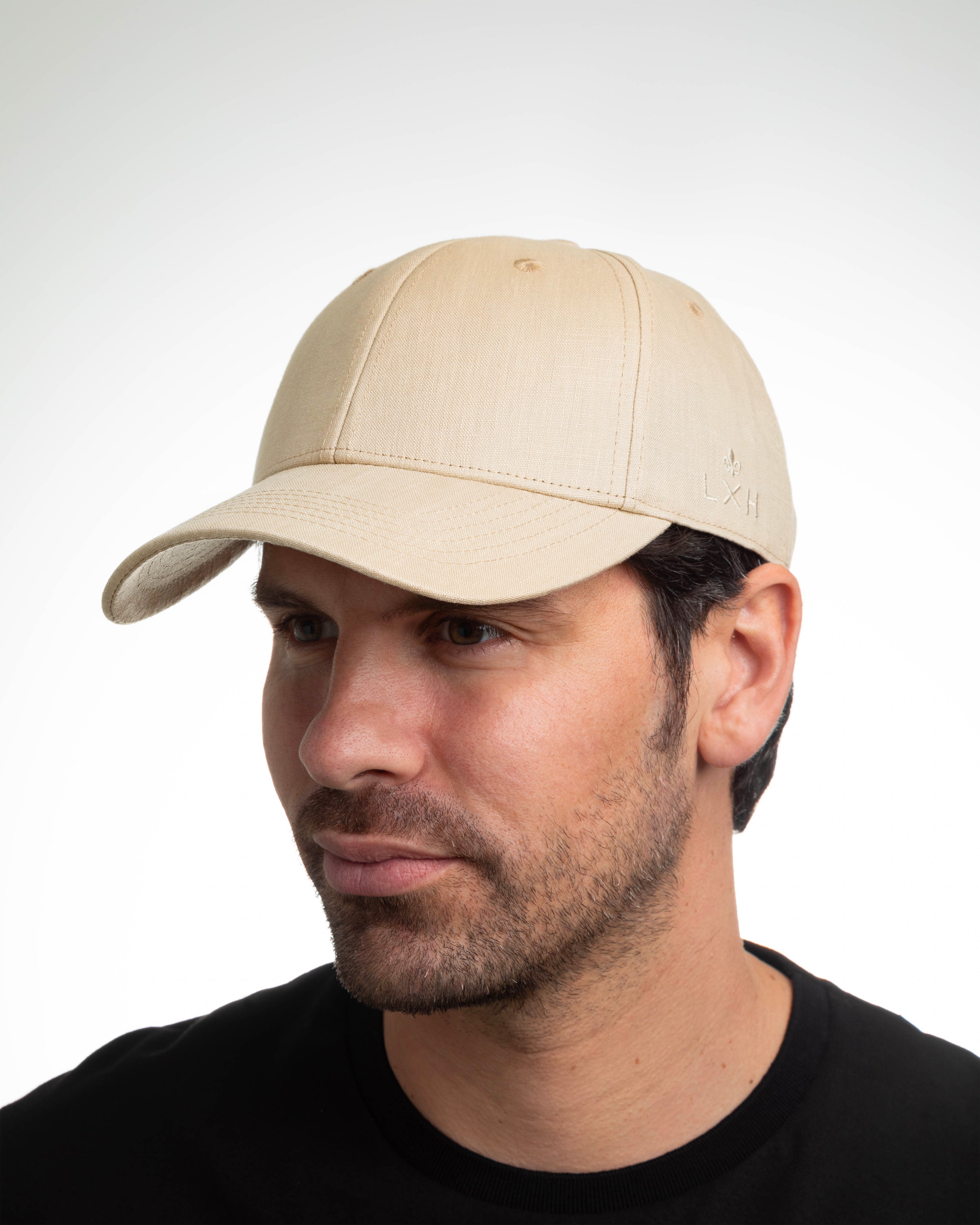 Casquette lin beige homme LXH, parfaite pour un look décontracté et élégant au quotidien