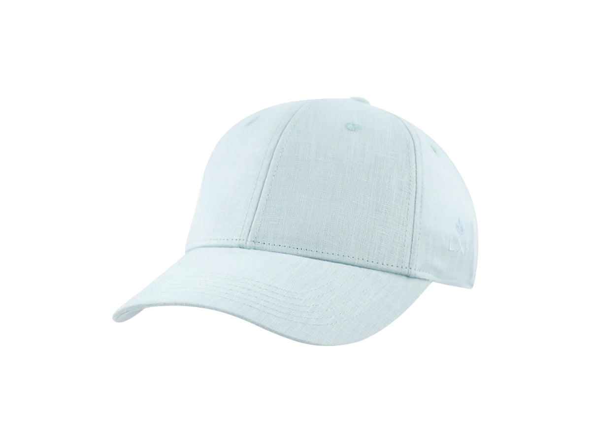 Casquette lin bleu ciel de la marque LXH, légère et confortable pour les journées ensoleillées