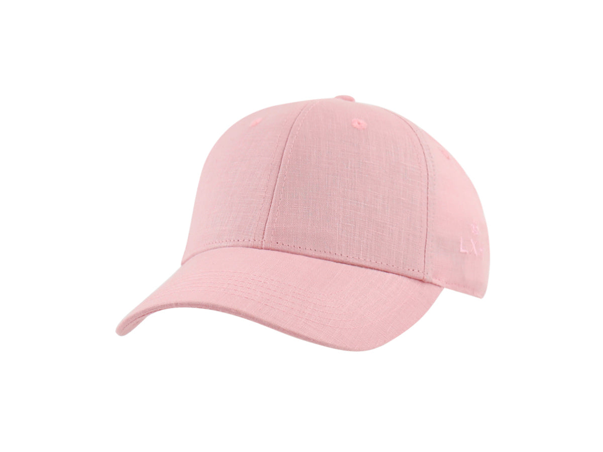 Casquette lin rose femme de LXH avec une texture douce et moderne pour un style décontracté.