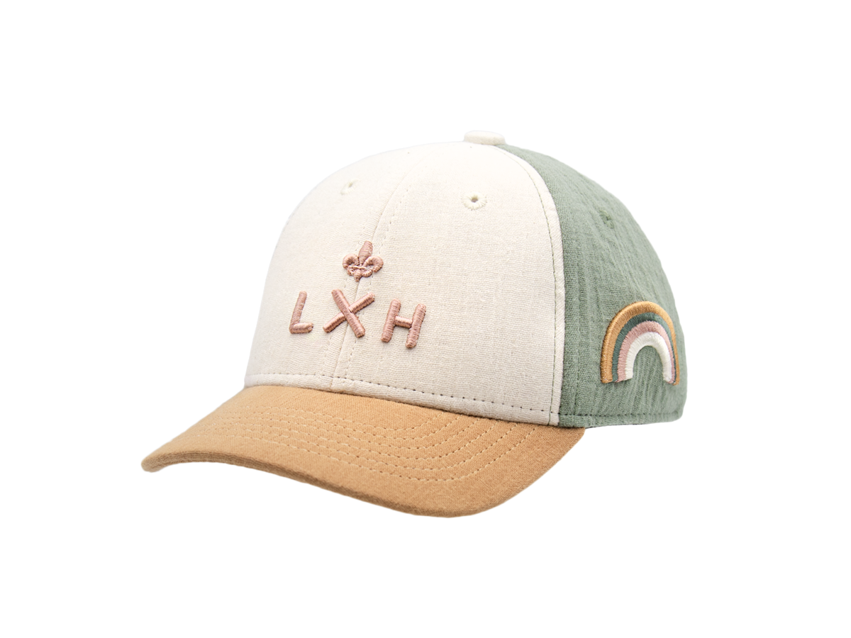 Casquette LXH avec broderie colorée et visière en cuir pour un style décontracté