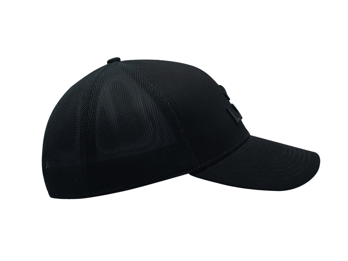 Casquette LXH en maille Ton sur Ton Noir avec visière courbée pour un style décontracté