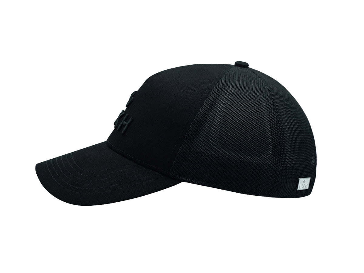 Casquette LXH Ton sur Ton Noir avec filet respirant et design moderne pour un style décontracté