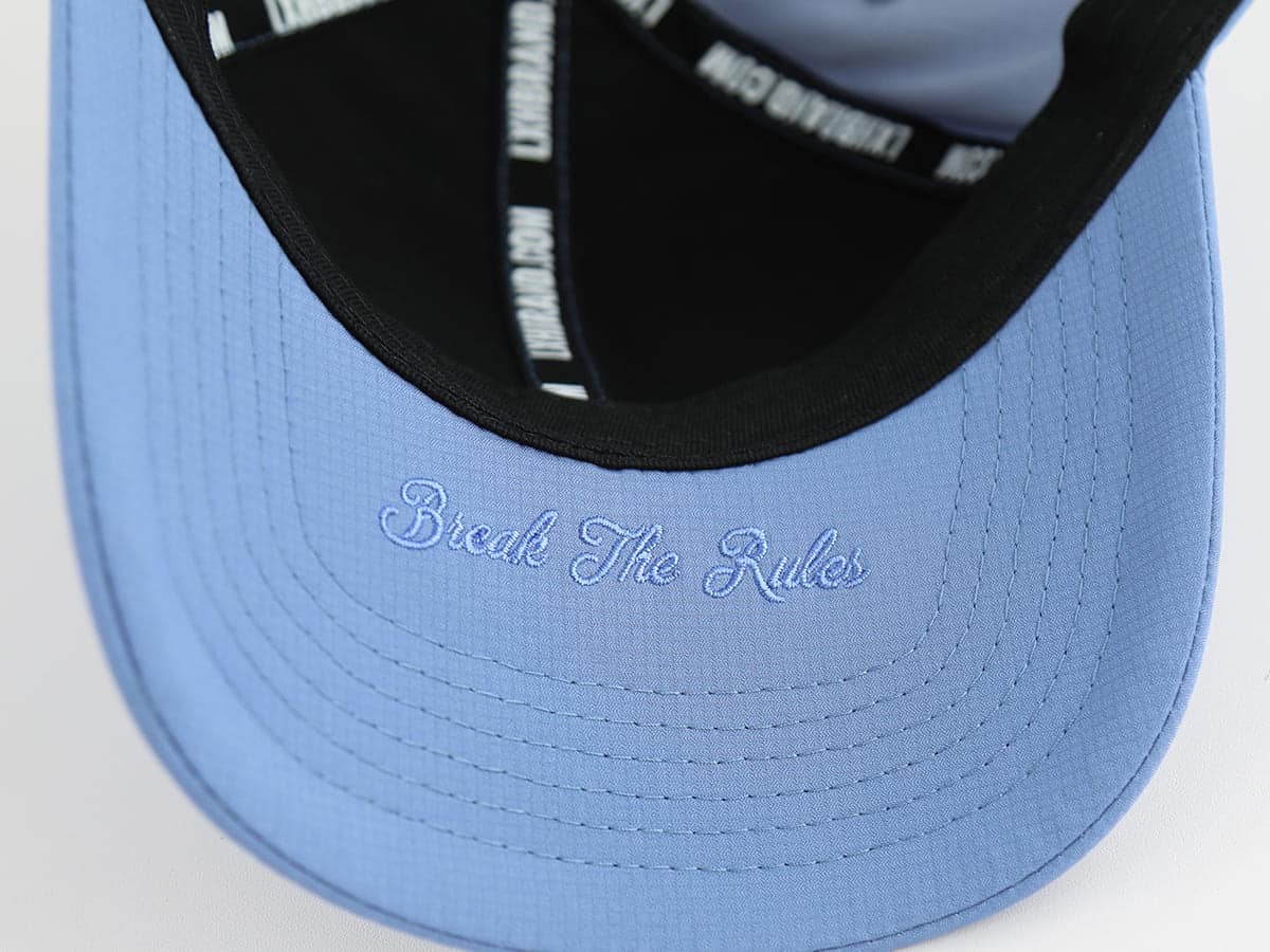 Intérieur de la Casquette Nylon Bleu LXH avec l'inscription Broke The Rules