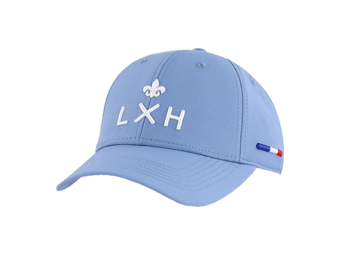 Casquette Nylon Bleu LXH avec logo brodé et détails tricolores sur le côté