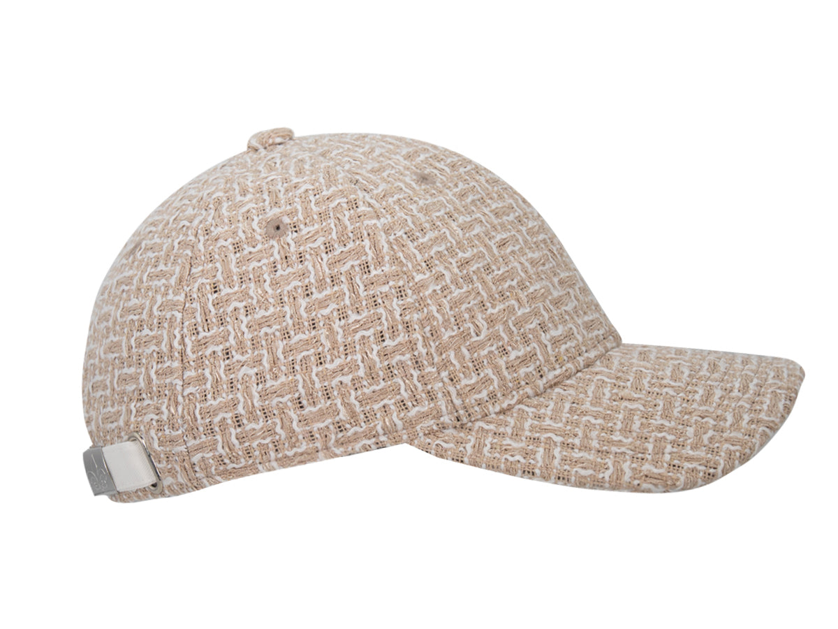Casquette « Prestige » Tweed Beige de LXH avec un design élégant et raffiné