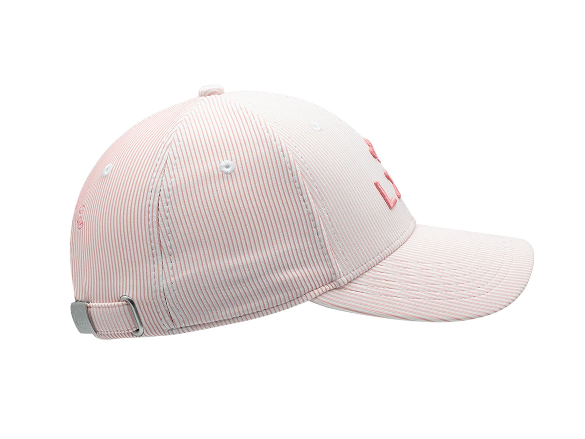 Casquette rayée rose femme LXH avec une visière courbée et un design élégant