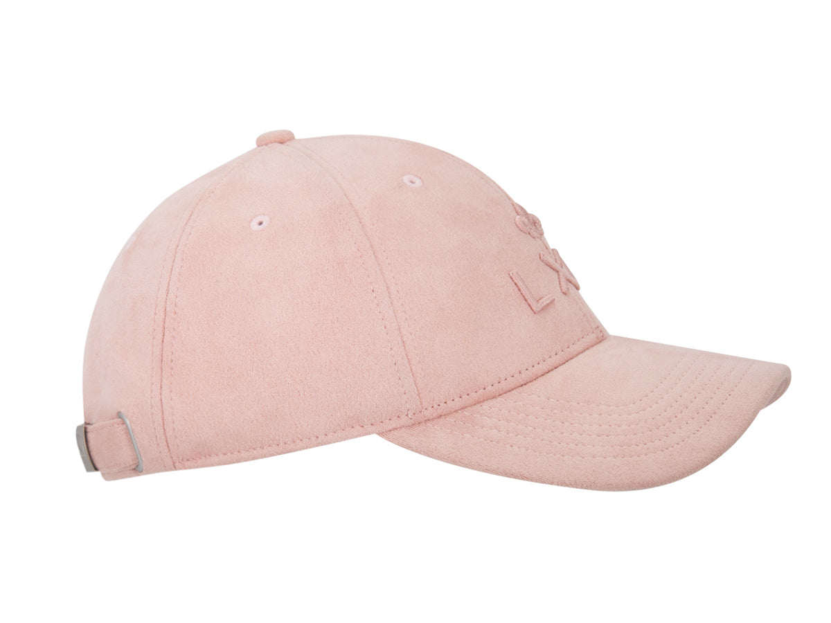 Casquette suédine rose LXH avec un design élégant et réglable à l'arrière