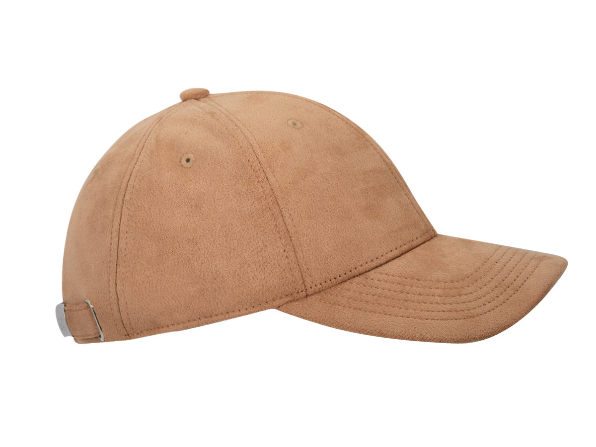 Casquette suédine homme couleur beige avec visière courbée pour un style décontracté