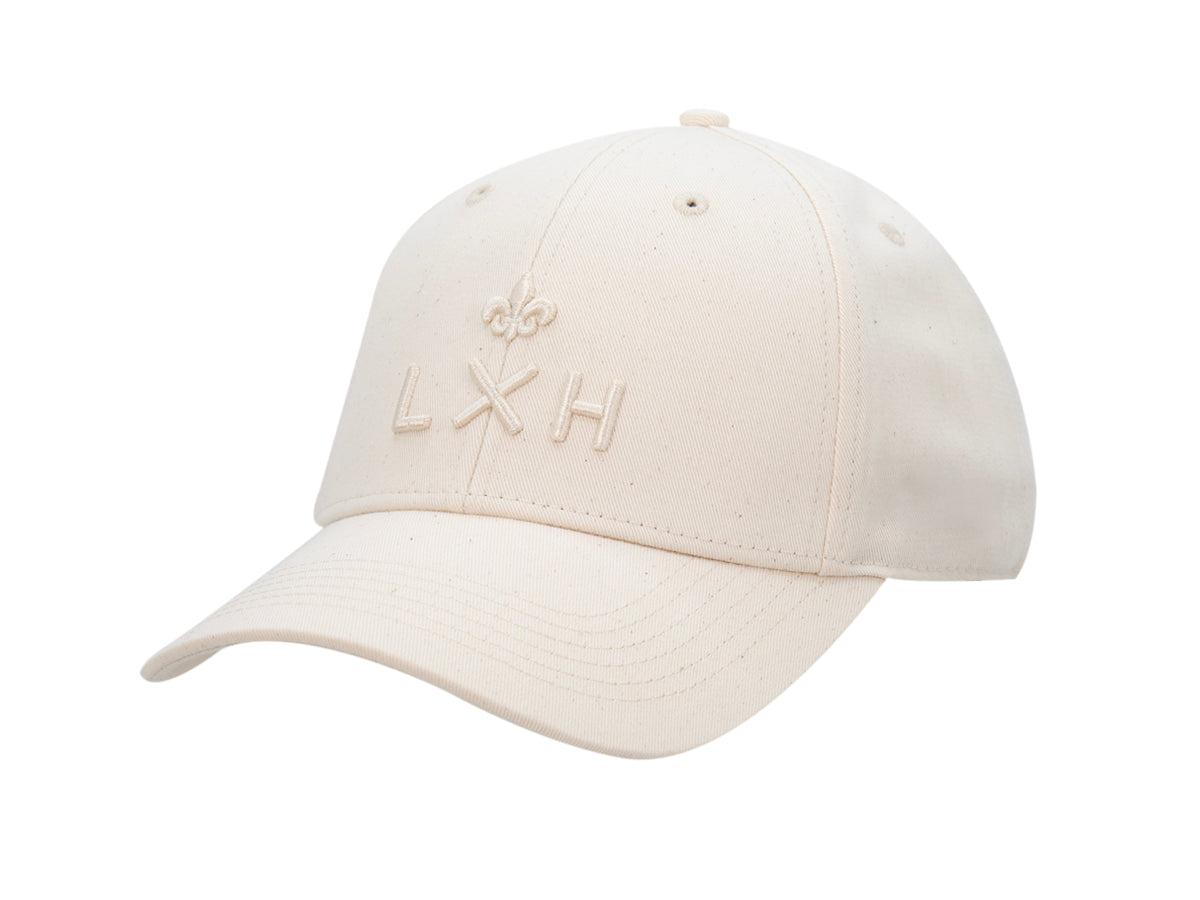 Casquette sweet pants LXH beige avec logo brodé sur le devant pour un style décontracté