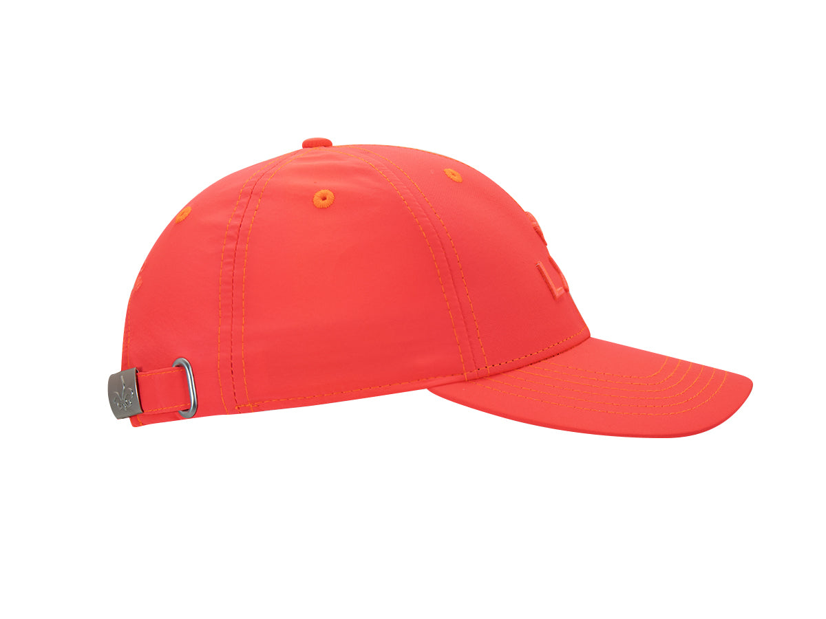 Casquette sweet pants en orange vif avec visière incurvée et fermeture réglable à l'arrière