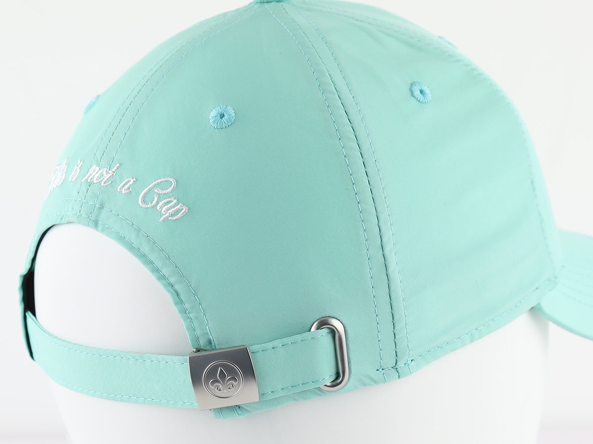 Casquette vert pastel nylon LXH avec une couture élégante à l'arrière, parfaite pour un look décontracté