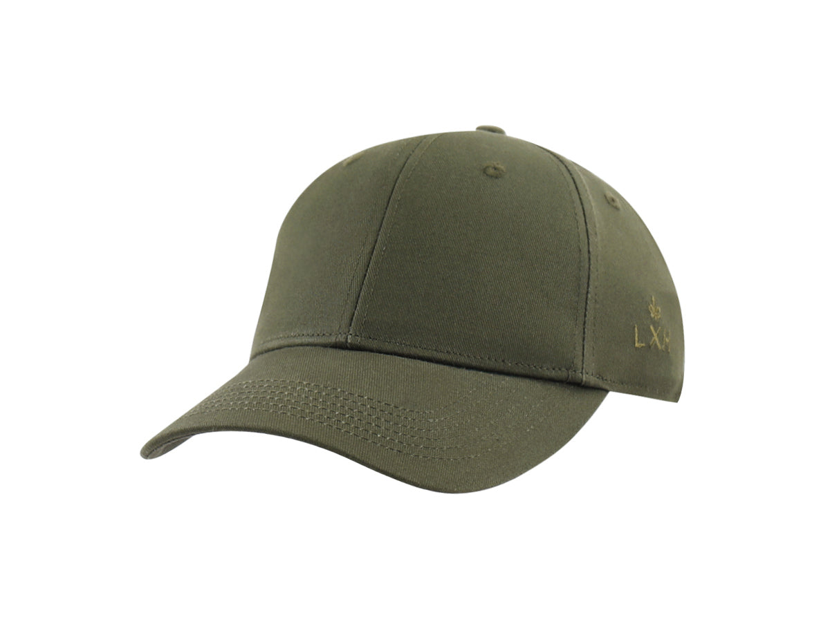 Casquette LXH en Coton Kaki avec visière courbée et design classique