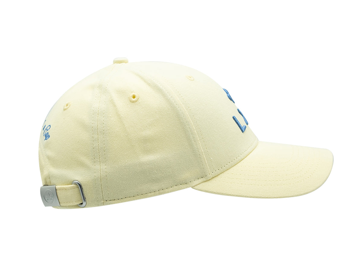 Casquette LXH en Coton Pop Jaune Citron avec fermeture ajustable et logo brodé bleu