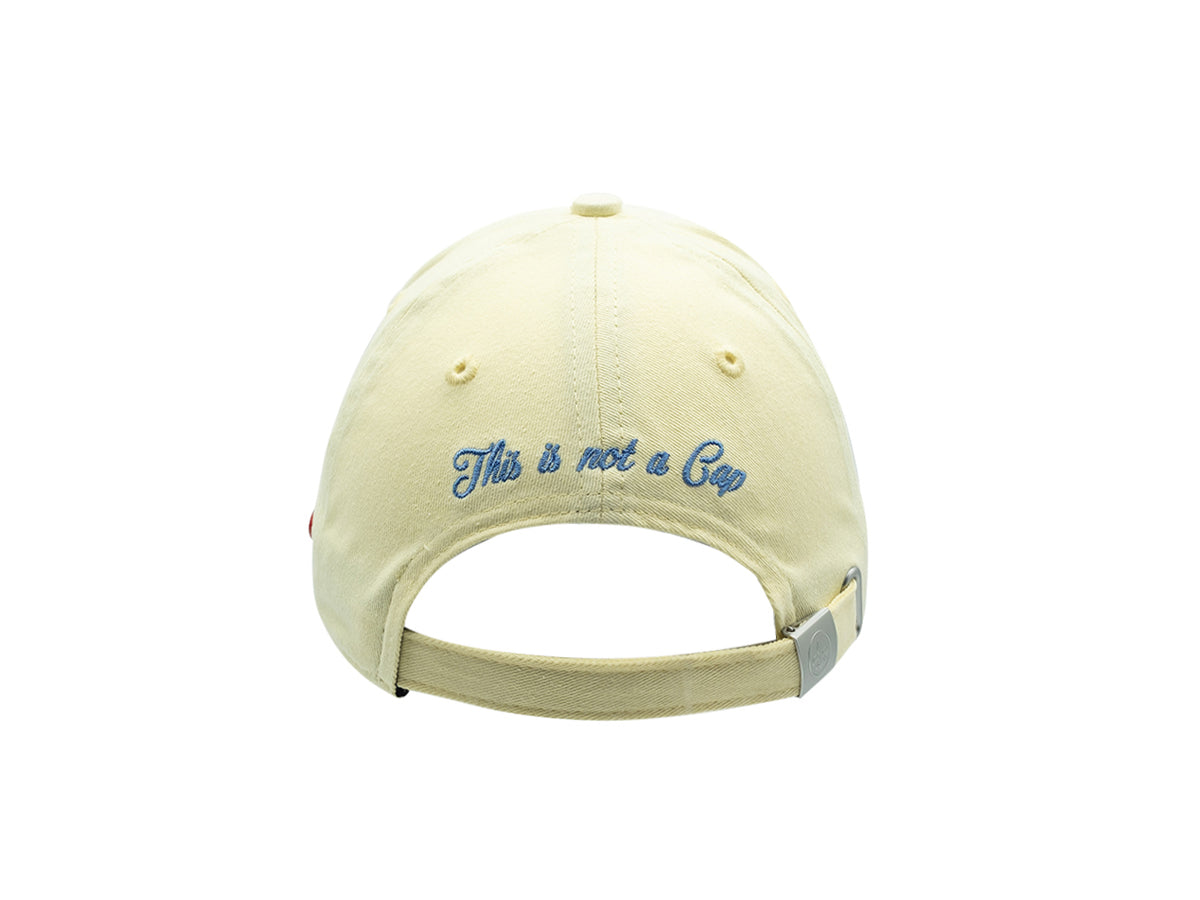 Casquette LXH en Coton Pop Jaune Citron vue arrière avec fermeture ajustable et broderie bleu