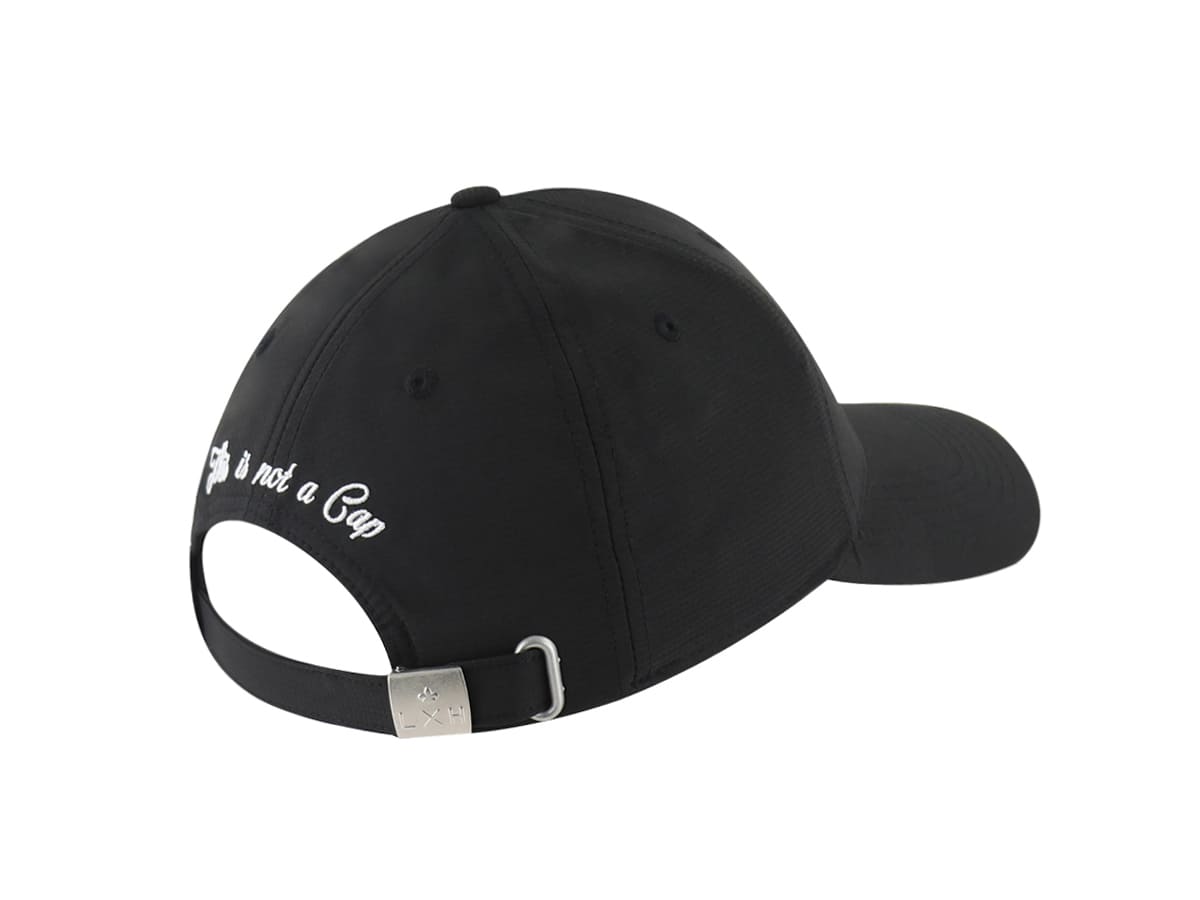Casquette LXH en Nylon Noir avec sangle réglable et broderie blanche à l'arrière