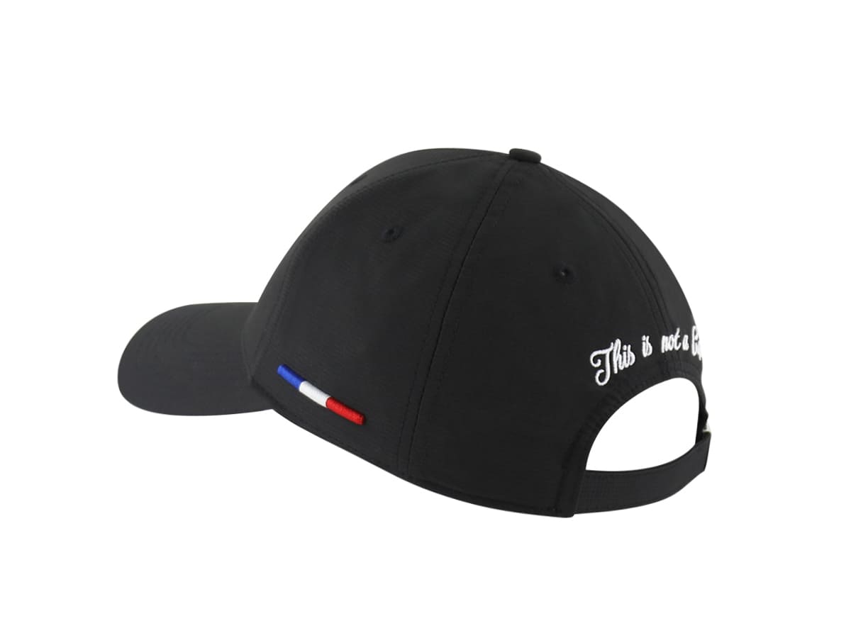 Casquette LXH en Nylon Noir avec broderie blanche et drapeau français sur le côté