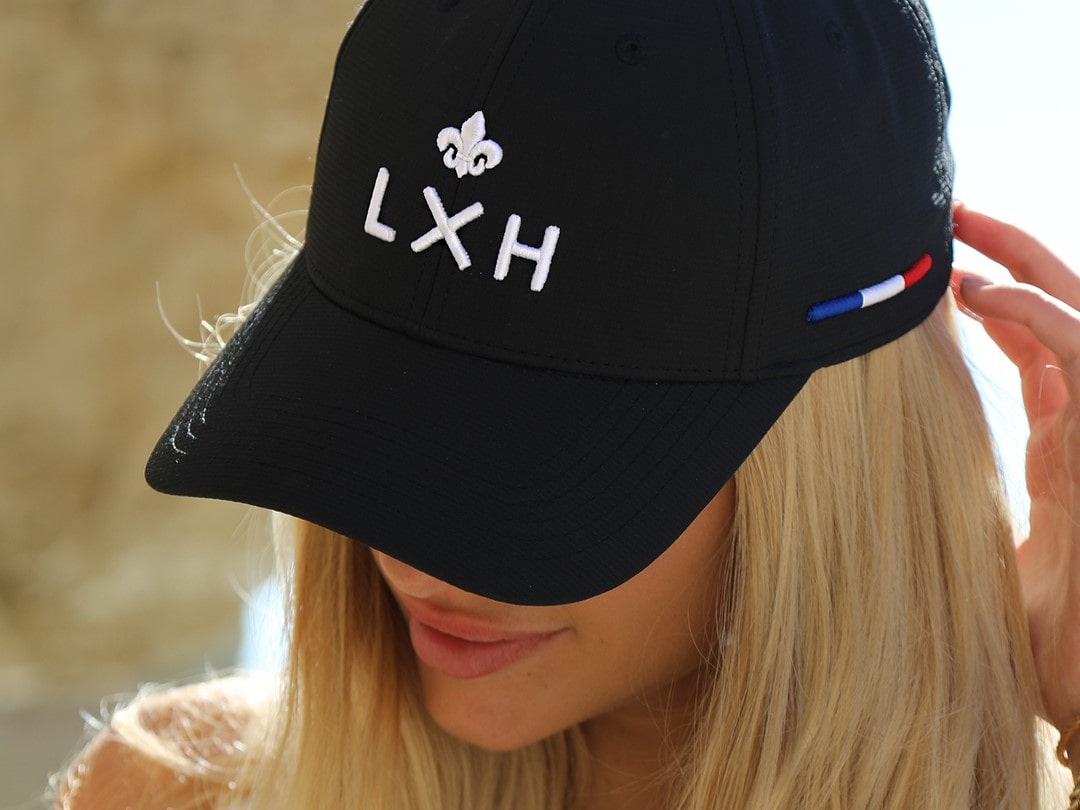 Casquette LXH en Nylon Noir avec broderie blanche