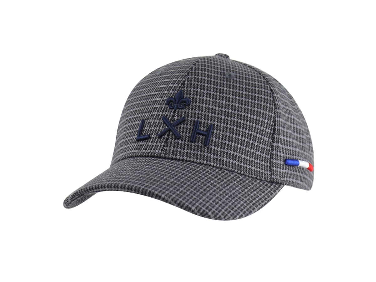 Casquette pied-de-poule homme LXH avec logo brodé et design élégant