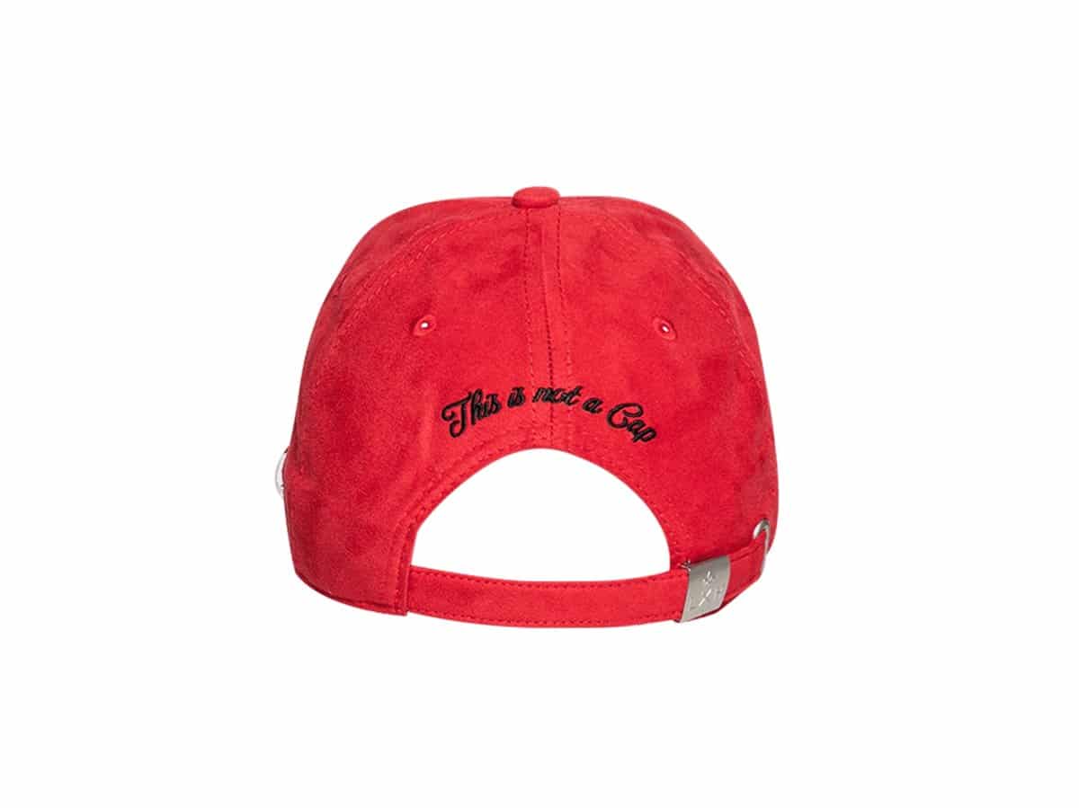 Casquette rouge LXH Monaco GP vue arrière avec fermeture réglable et broderie