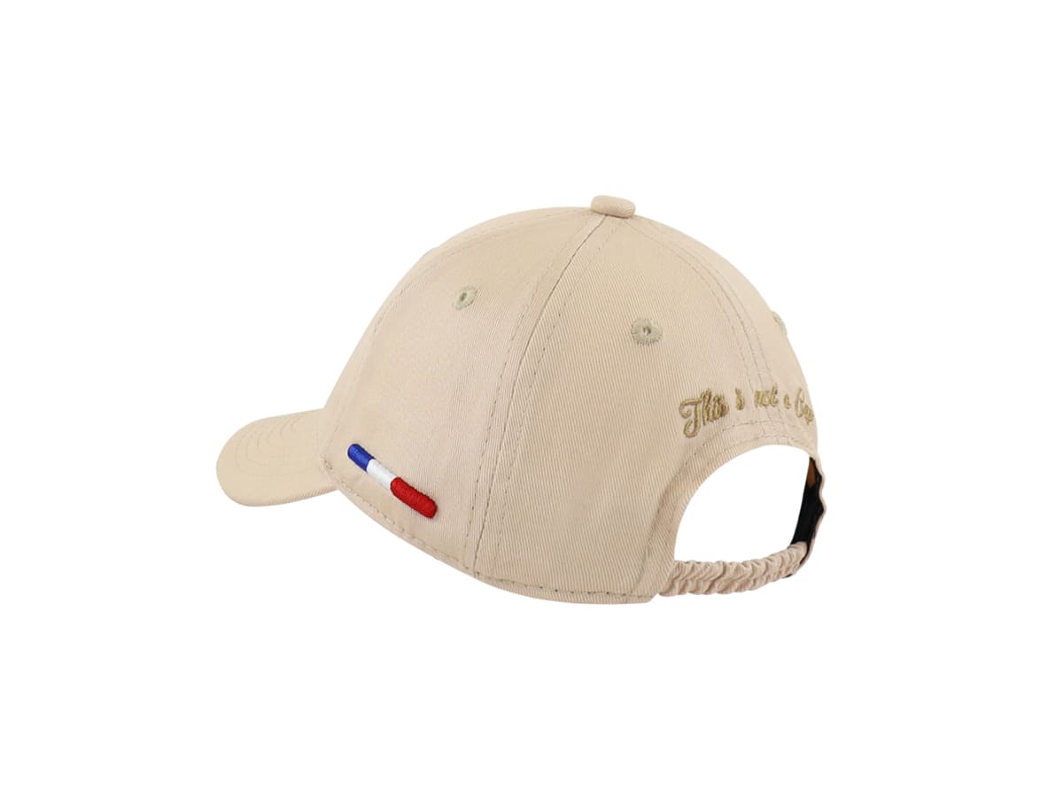Casquette LXH en coton beige avec broderie et détails tricolores à l'arrière
