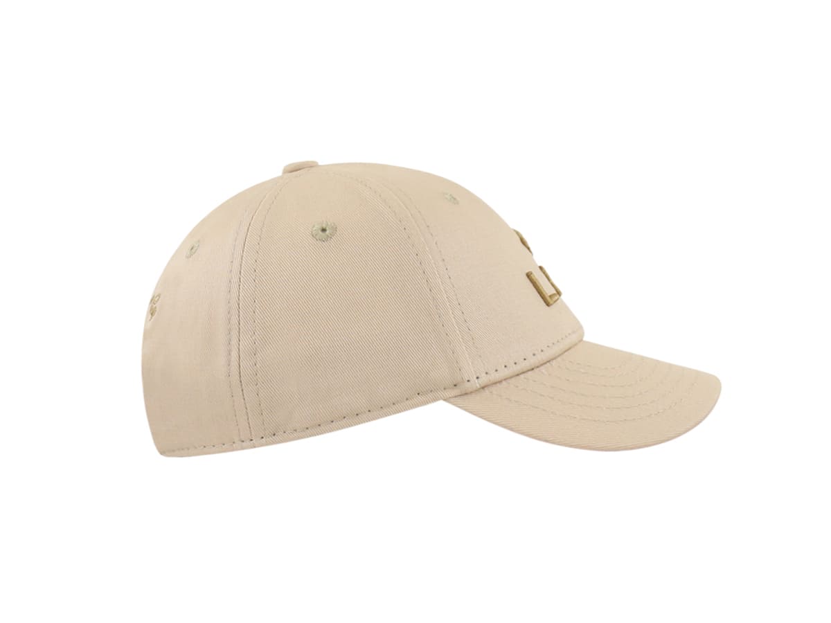 Casquette LXH en coton beige avec design simple et visière courbée pour un style décontracté