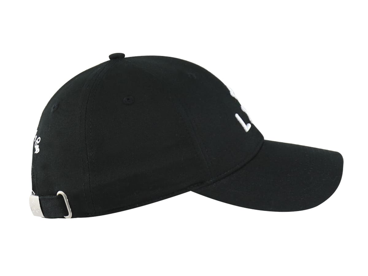 Casquette LXH en coton noir avec logo brodé et fermeture réglable arrière
