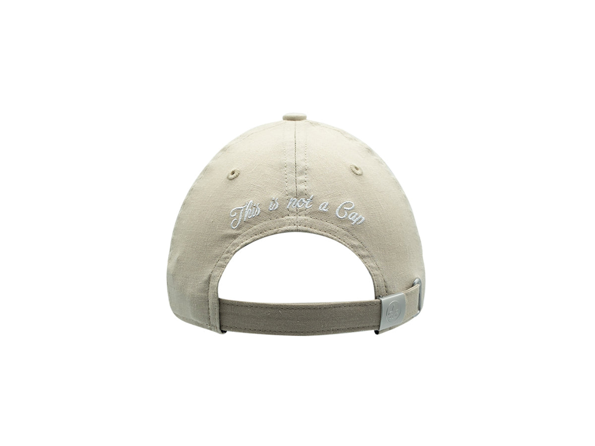 Casquette LXH en lin beige avec broderie à l'arrière pour un style décontracté