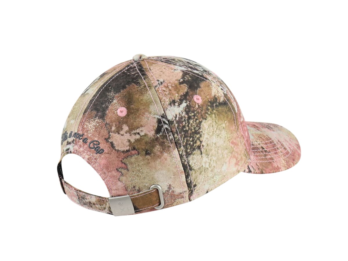 Casquette LXH motif Minéraux Beige Doré avec fermeture ajustable en métal vue arrière