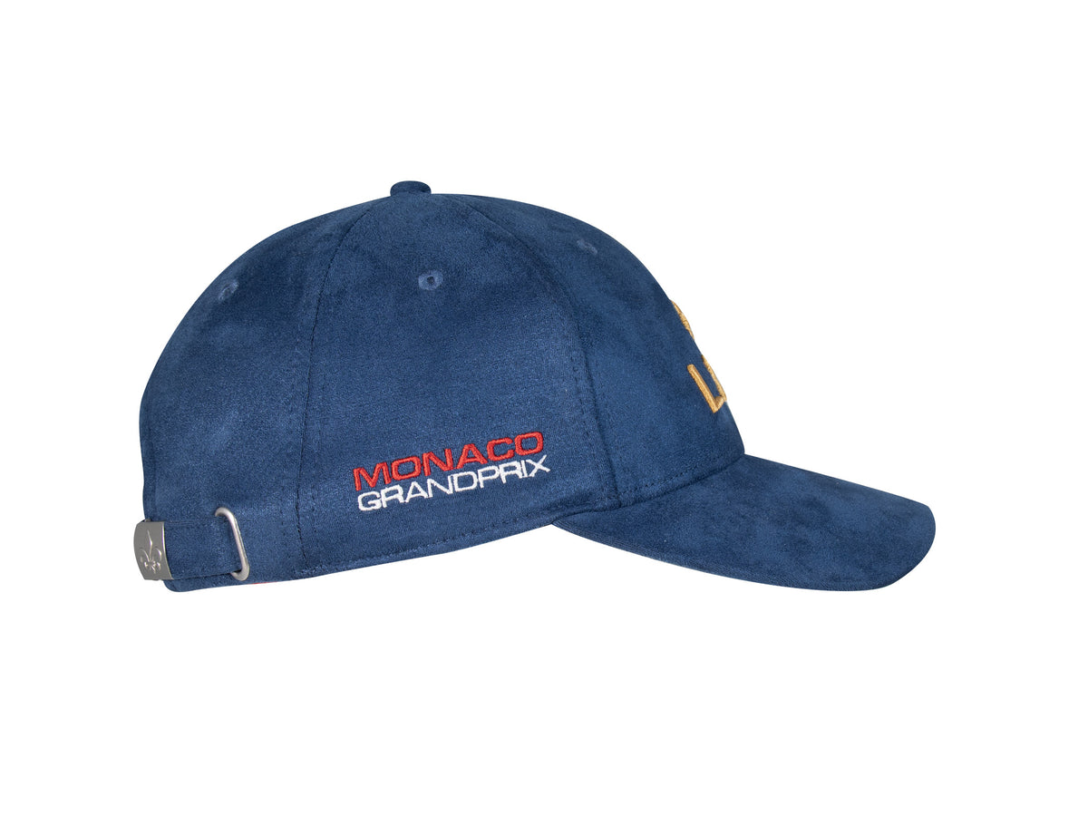 Casquette LXH Collector bleue, logo Monaco Grand Prix et visière incurvée.