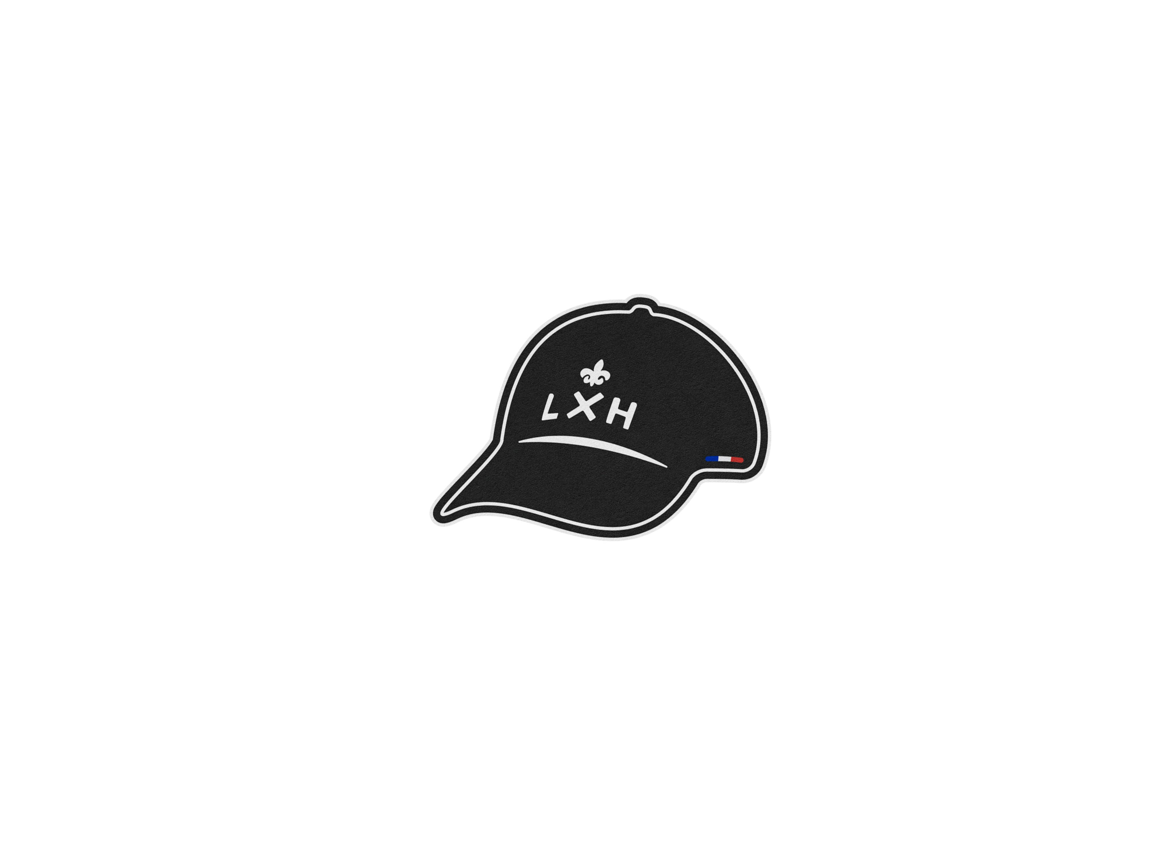 Chapeau noir LXH avec logo, parfait pour les amateurs de mode, Stickers Lot de 9