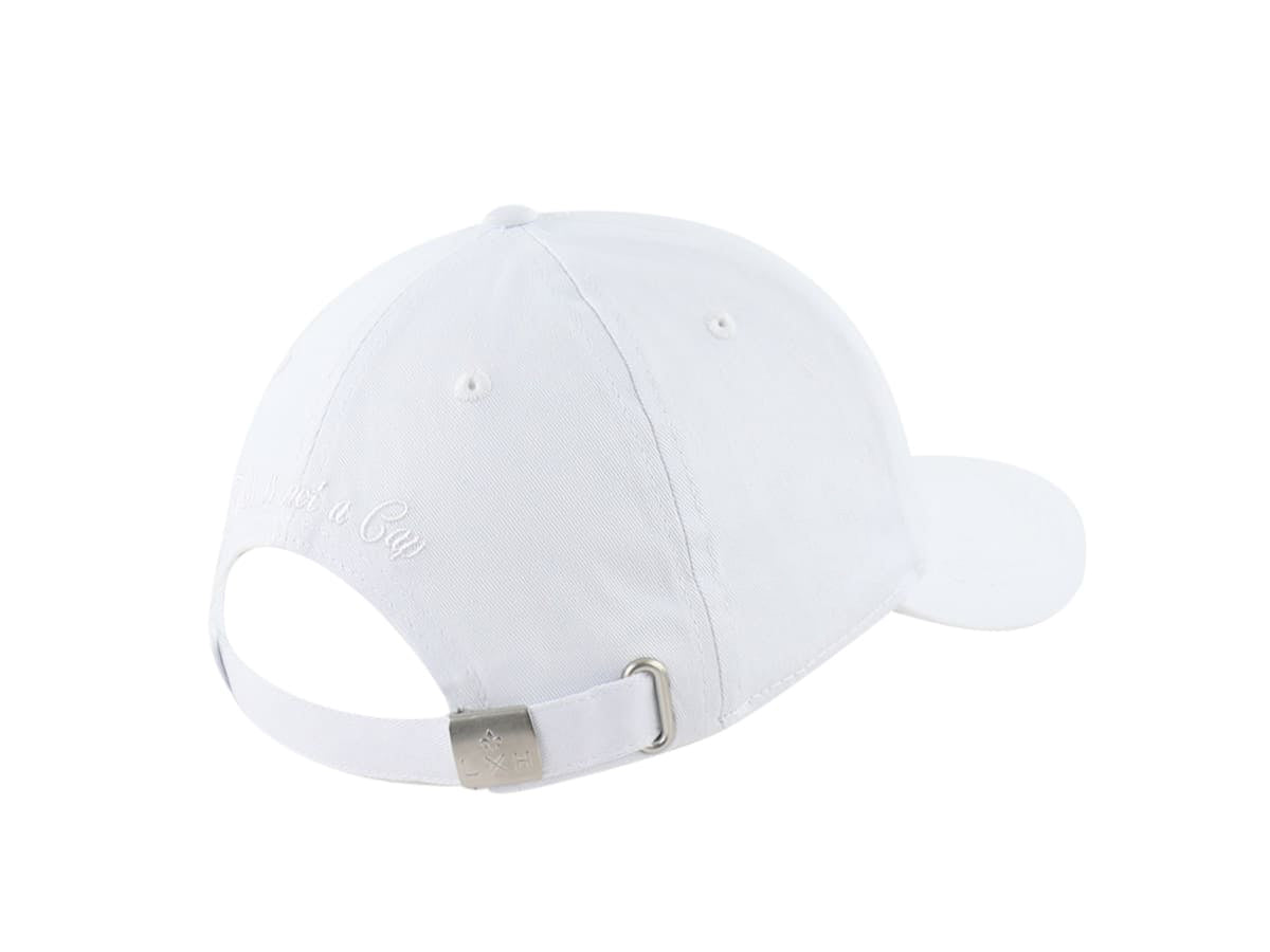 Casquette LXH Ton sur Ton Blanc en coton avec sangle réglable et boucle métallique
