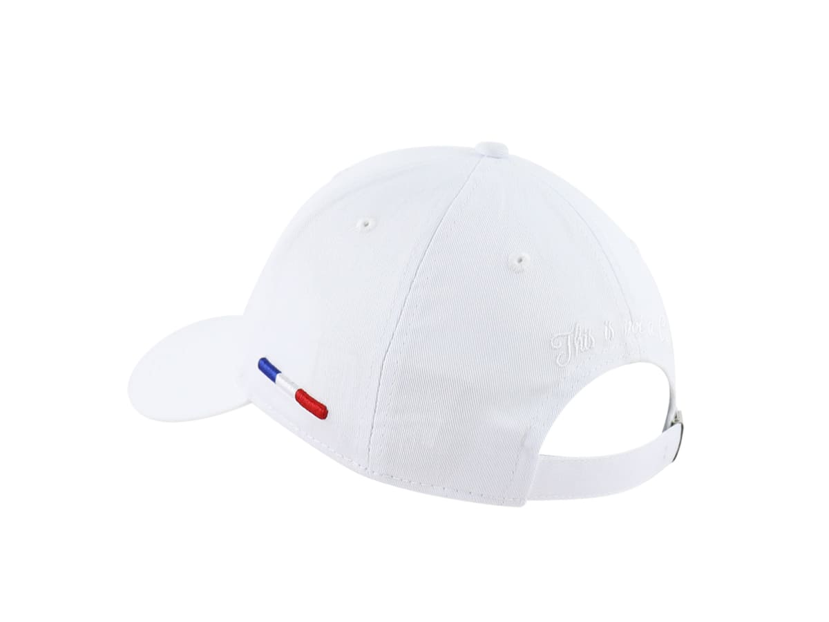 Casquette LXH Ton sur Ton Blanc avec broderie drapeau français et fermeture ajustable