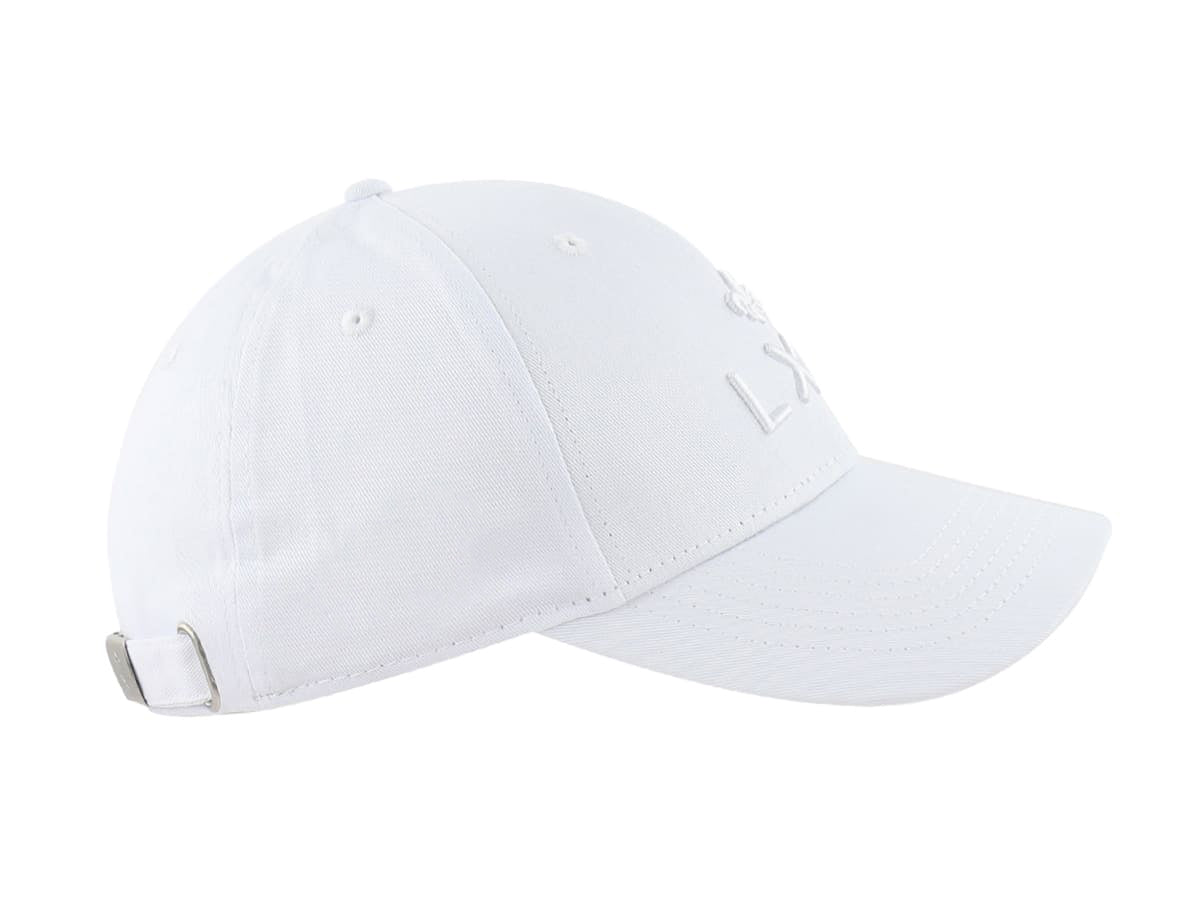 Casquette LXH Ton sur Ton Blanc en tissu léger avec fermeture réglable à l'arrière