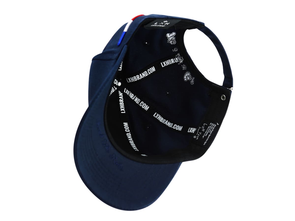Casquette LXH Ton sur Ton Bleu Marine avec intérieur imprimé et fermeture ajustable