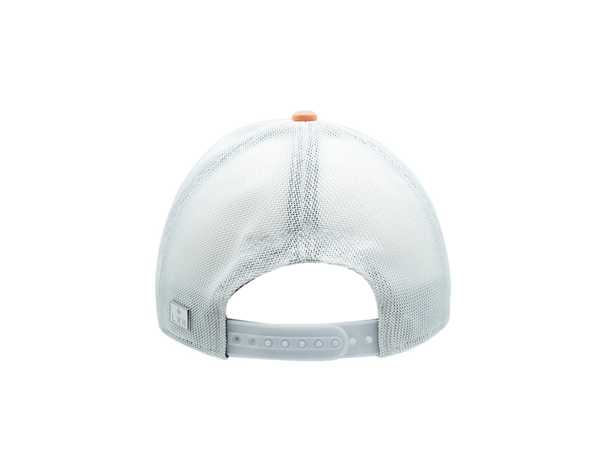 Casquette LXH blanche avec fermeture ajustable Ton sur Ton vue arrière en mesh respirant