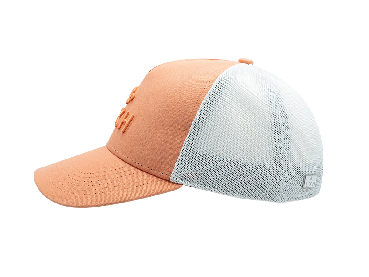 Casquette LXH Ton sur Ton en orange avec une partie arrière en mesh pour un style moderne