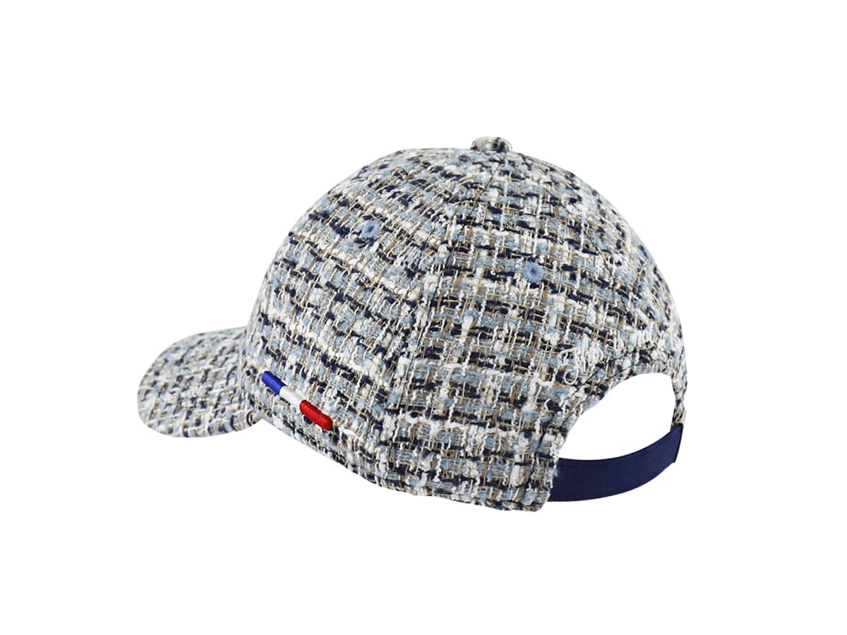 Casquette LXH Tweed Bleu Nuit élégante avec bande réglable à l'arrière pour un confort optimal