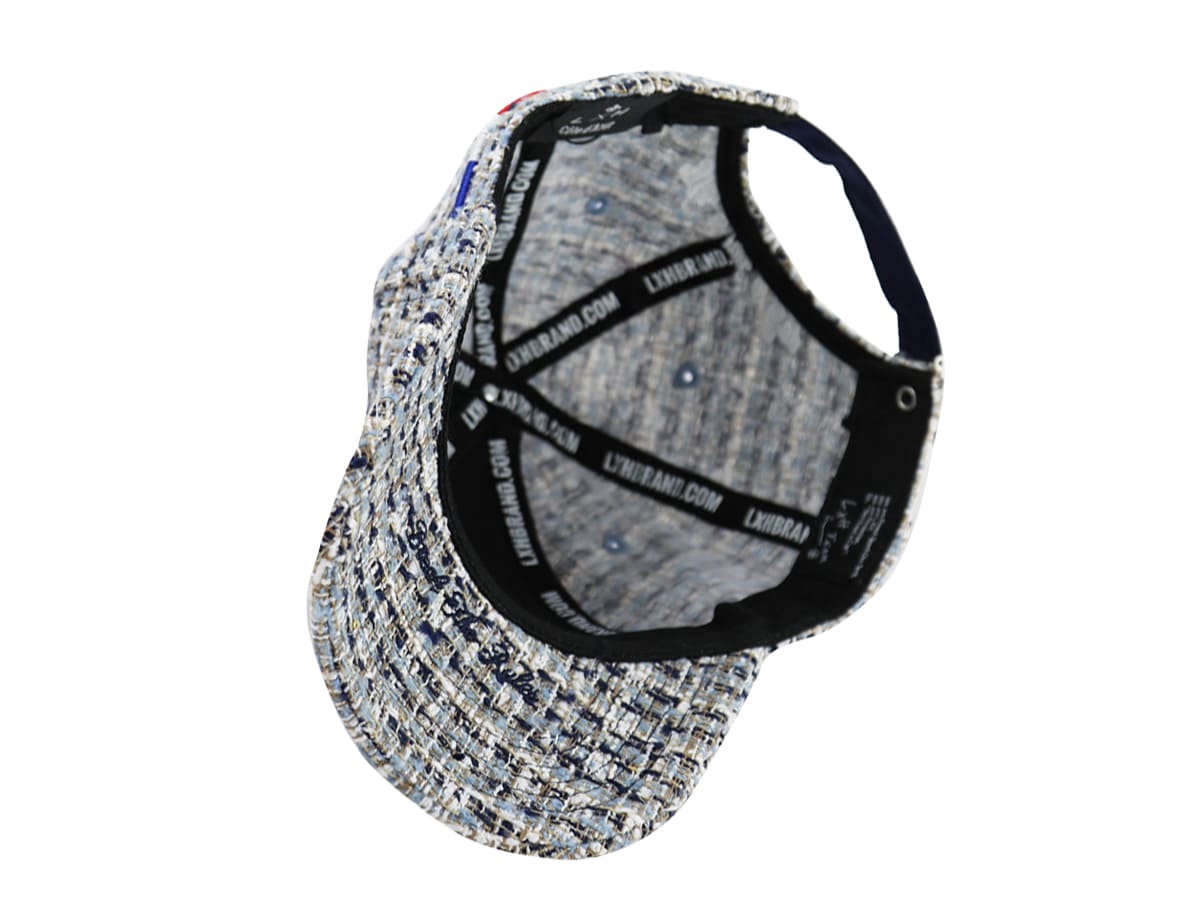 Casquette LXH en Tweed Bleu Nuit avec texture tissée et bande intérieure noire