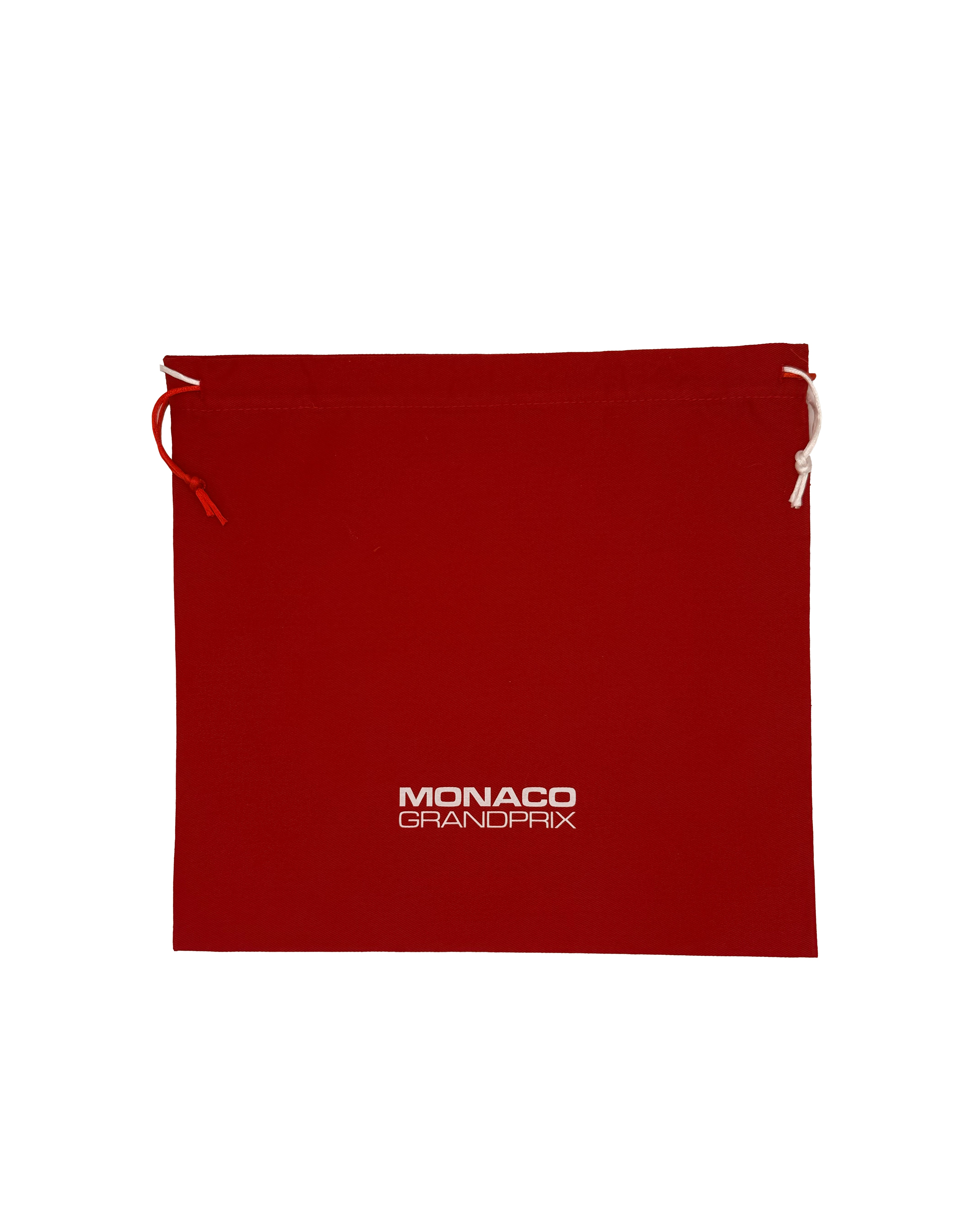 Sac en tissu rouge avec logo Monaco Grand Prix, idéal pour les accessoires pour la voiture