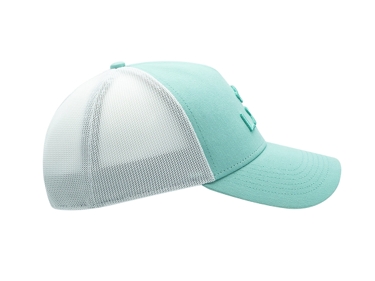 Casquette LXH Ton sur Ton Bicolor Turquoise avec filet blanc et visière courbée