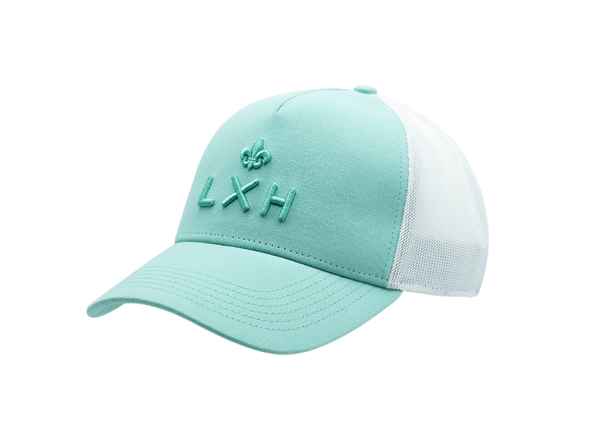 Casquette LXH Ton sur Ton Bicolor Turquoise avec devant turquoise et filet blanc respirant