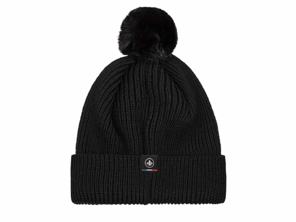  Bonnet Pompon Noir en Laine Mérinos - LXH officiel5