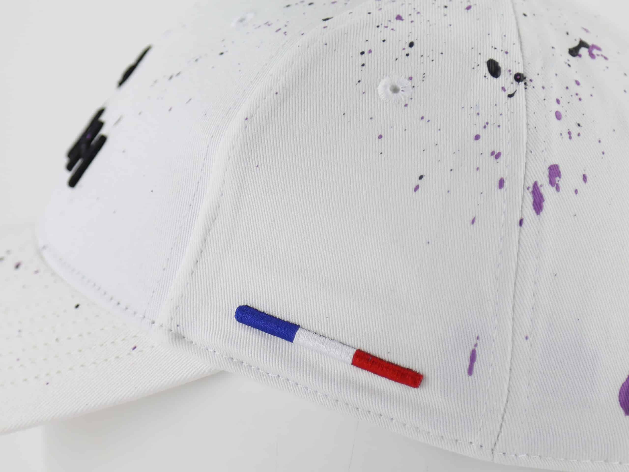 Casquette Art Blanc - Peinture Lilas / Noir LXH Buenos Aires Coton 10