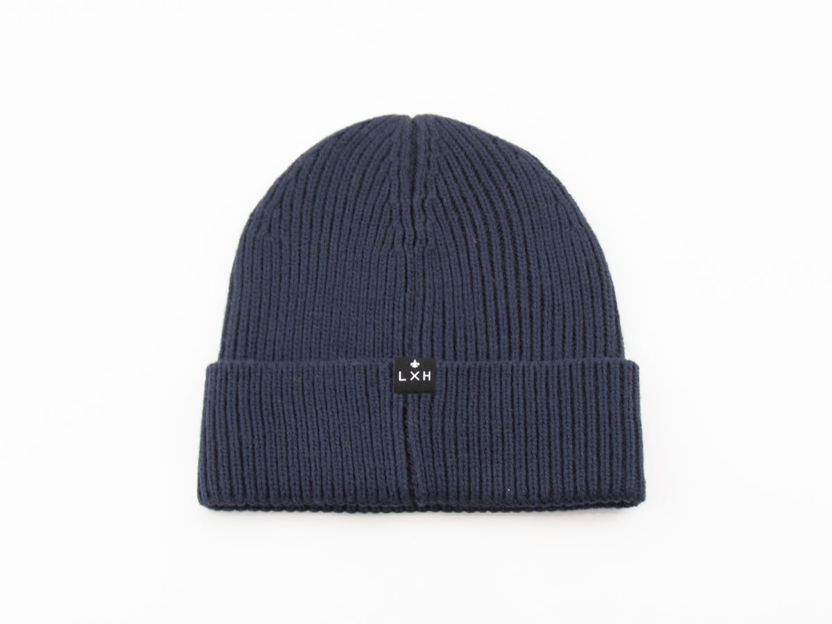 Navy Blue Thick Knit Beanie