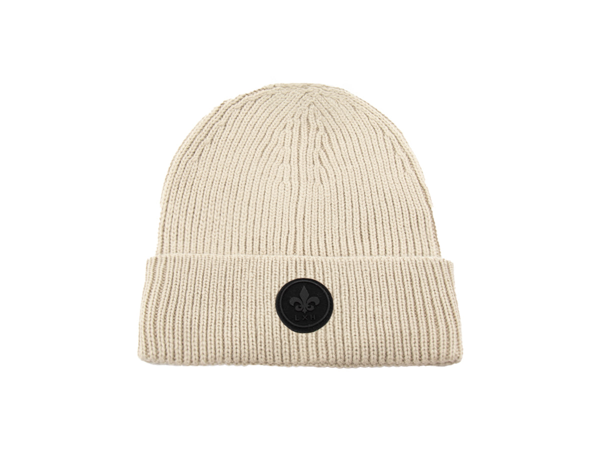 Beige Thick Knit Beanie