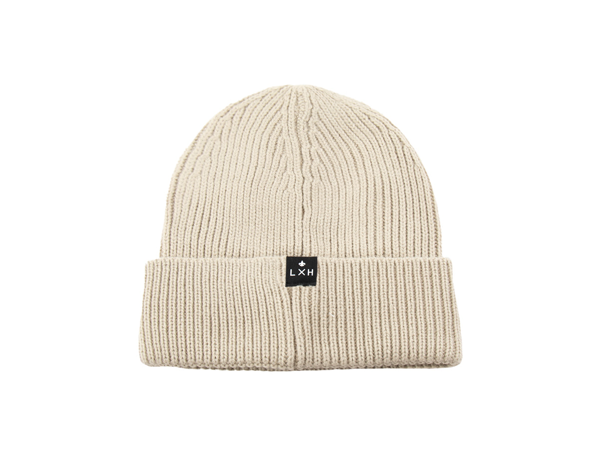 Beige Thick Knit Beanie